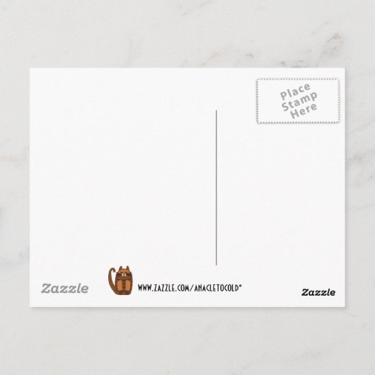 Grote dikke kat Rufus Dank je wel Briefkaart (Achterkant)