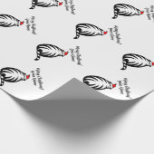 Grote dikke kerstman gepersonaliseerde kerst cadeaupapier (Hoek)