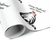 Grote dikke kerstman gepersonaliseerde kerst cadeaupapier (Rol Hoek)