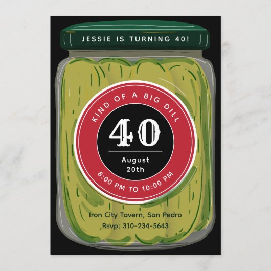 Grote Dill Pickle Pot Puns Leuke Mijlpaal Verjaard Kaart (Voorkant)