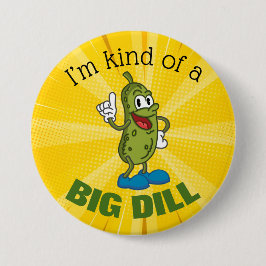Grote Dill Pickle Pun Knop Ronde Button 7,6 Cm