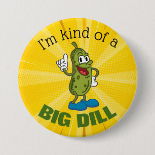 Grote Dill Pickle Pun Knop Ronde Button 7,6 Cm