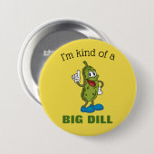 Grote Dill Pickle Pun Knop Ronde Button 7,6 Cm (Voorkant /achterkant)