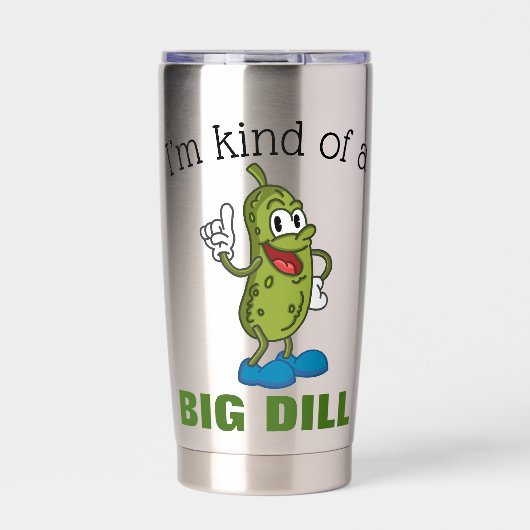 Grote Dill Pickle Pun Water Fles Geïsoleerde Drinkbeker (Voorkant)