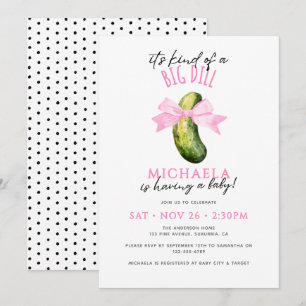 Grote Dill Watercolor Coquette Pickle Baby Shower Kaart