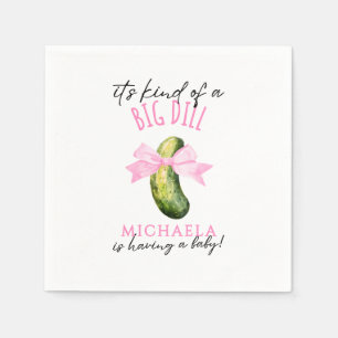 Grote Dill Watercolor Coquette Pickle Baby Shower Servet