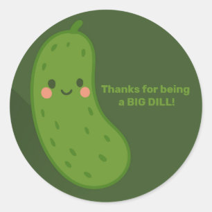 Grote Dille Groene Augurk Baby Shower Ronde Sticker