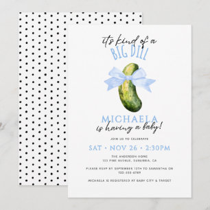 Grote Dille Waterverf Coquette Pickle Baby Shower Kaart