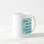 Grote dingen kwamen nooit van Comfort Zones Quote Koffiemok (Voorkant rechts)