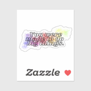 Grote dingen Regenboog Splatter Positief Quote Vin Sticker