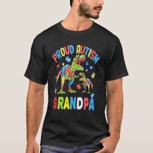 Grote dinosaurus T Rex & autisme kind trots autism T-shirt