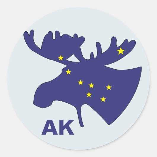 Grote Dipper Moose Ronde Sticker (Voorkant)
