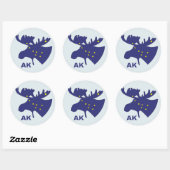 Grote Dipper Moose Ronde Sticker (Vel)