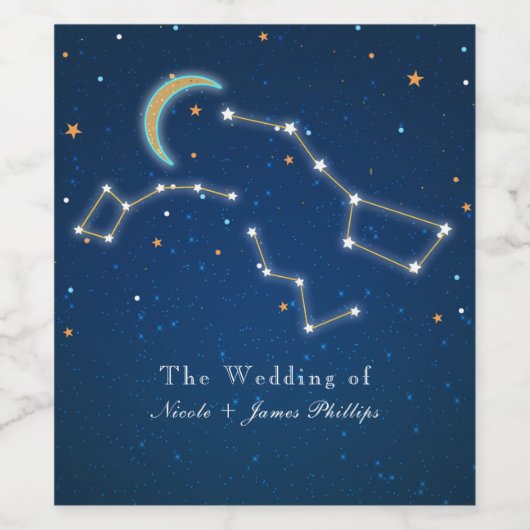 Grote Dipper Sterren Gazing Constellation Wijn Lab Wijn Etiket (Enkel label)