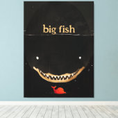 Grote donkere haai canvas afdruk (Insitu (Houten vloer))