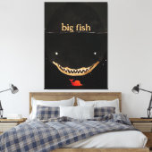 Grote donkere haai canvas afdruk (Insitu (Slaapkamer))