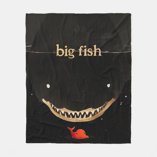 Grote donkere haai fleece deken (Voorkant)