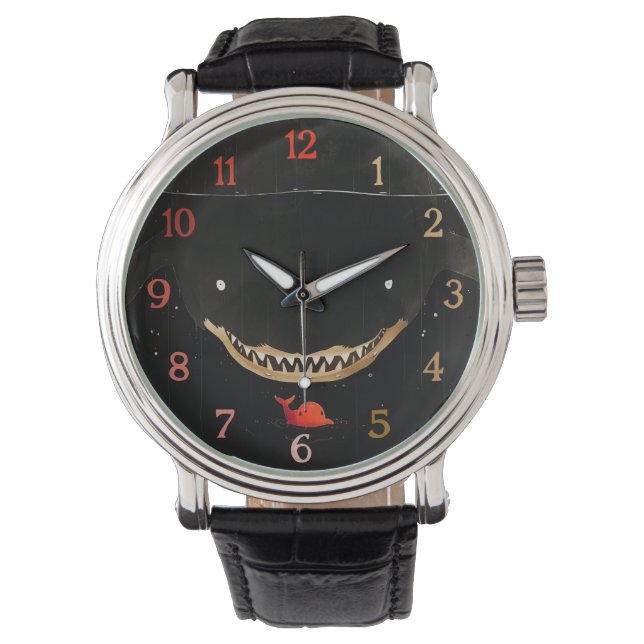 Grote donkere haai horloge (Voorkant)