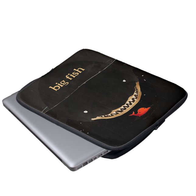 Grote donkere haai laptop sleeve (Voorkant onderkant)