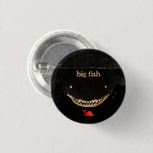 Grote donkere haai ronde button 3,2 cm (Voorkant /achterkant)