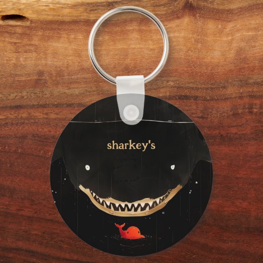Grote donkere haai sleutelhanger (Achterkant)
