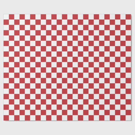 Grote, donkerrode en witte cheques, pakpapier (Vlak)