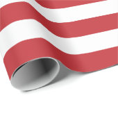 Grote, donkerrode en witte strepen, omslagpapier cadeaupapier (Rol Hoek)