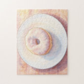 Grote donut op een bord Kunstpuzzel Legpuzzel (Verticaal)