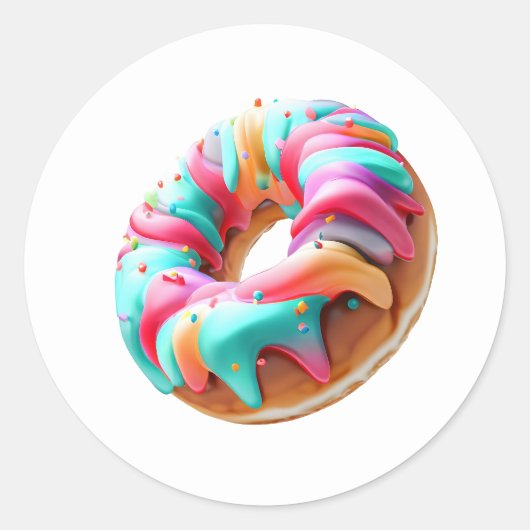 Grote donut schattig ronde sticker (Voorkant)