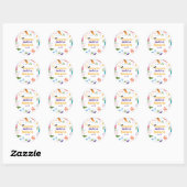 Grote Doodle Kindergarten Afstudeerfeest Ronde Sticker (Vel)