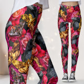 Grote Doodshoofdvlinders Gothic Raven Rozen Leggings