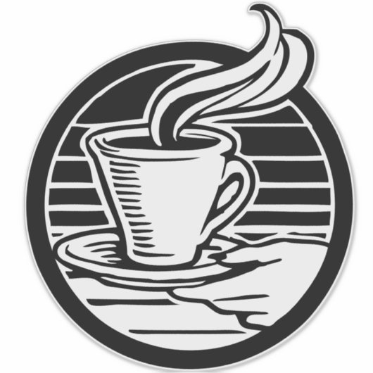 Grote doorzichtige 14" × 14" Coffee Logo sticker (Voorkant)