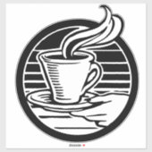 Grote doorzichtige 14" × 14" Coffee Logo sticker (Vel)