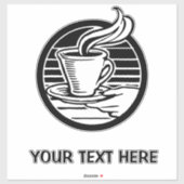 Grote doorzichtige Koffie Logo sticker (Vel)