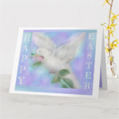 Grote "Dove with a Roos" Pasen personaliseren Kaart (Gele Bloem)