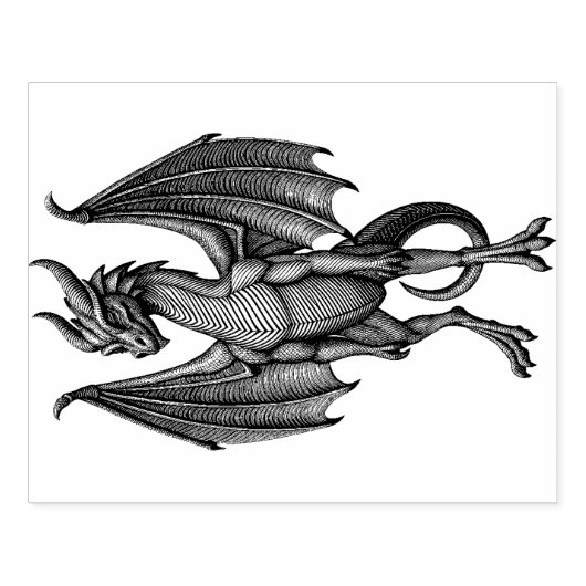 Grote Dragon Wood Art Rubber Stamp Rubberstempel (Afrduk)