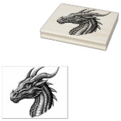 Grote Dragon Wood Art Rubber Stamp Rubberstempel (Gestempeld)