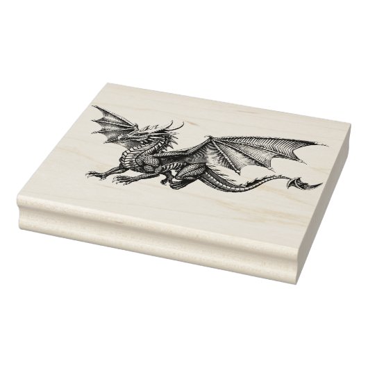 Grote Dragon Wood Art Rubber Stamp Rubberstempel (Stempel)
