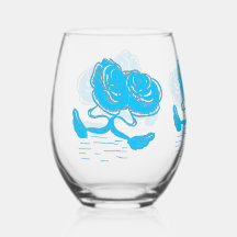 Grote drankglas met romantische zwanen in turquois