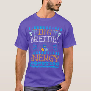 Grote Dreidel Energie Hanukkah Joods Spel Menorah T-shirt
