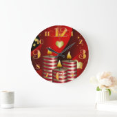 Grote drie-kerstkaarsen klok (Huis)