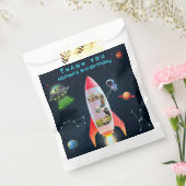Grote drie met foto's | 3e verjaardag Rocket Space Bedankzakje (Gezegeld)