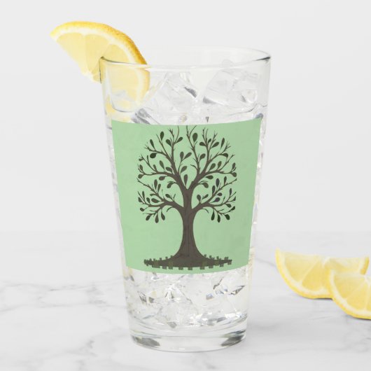 🌳 Grote Drinkglas Levensboom🥛 Glas (Voorkant ijs)