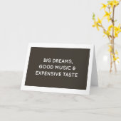 Grote dromen, goede muziek en dure smaaknota Kaart (Gele Bloem)