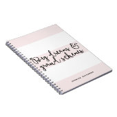 Grote Dromen & Grote Schemes Blush Roze Strepen Notitieboek (Rechterzijde)
