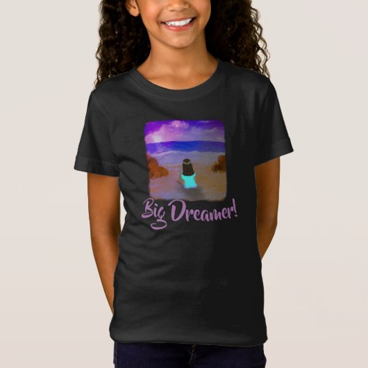 Grote dromer! Meisjes strandstralen T-shirt (Voorkant)