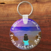 Grote dromer van B'day! Meisjes strandstralen Sleutelhanger (Voorkant)