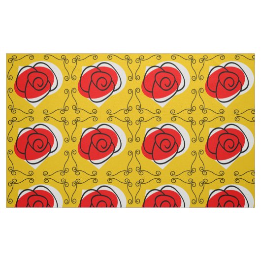 Grote druk op het Roos Stof (Fat Quarter)