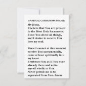 Grote druk Spirituele Communie Gebed Kaart Notitiekaartje (Achterkant)