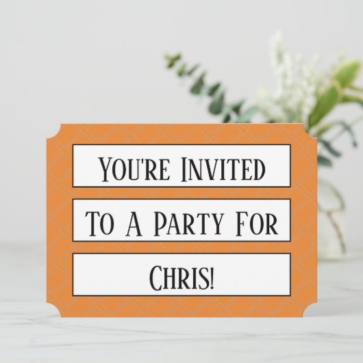 Grote druk Uitnodiging Diamond Serif Sjabloon (Staand voorkant)